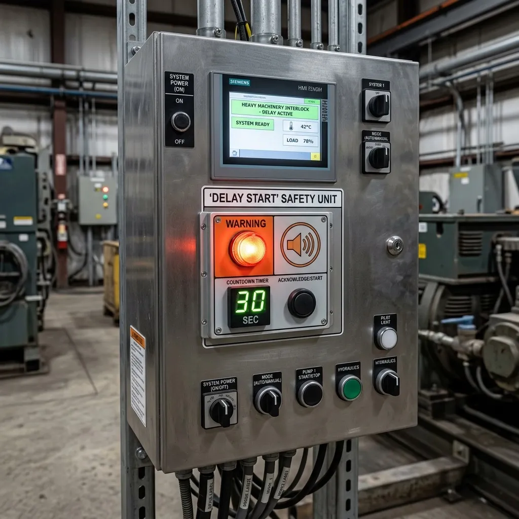 Heavy Equipment Startup Safety Using Delay Alarm Systems